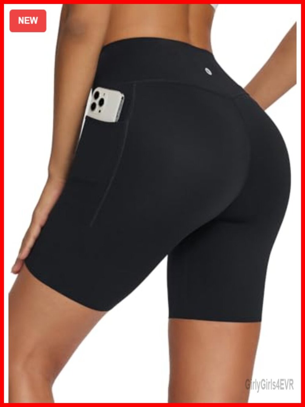 High Waist Biker Shorts with Pockets 8" Yoga Running Workout